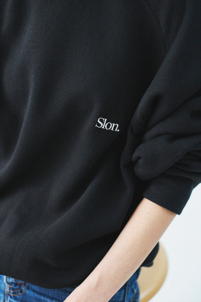 Slon Russell Raglan Crew - Black