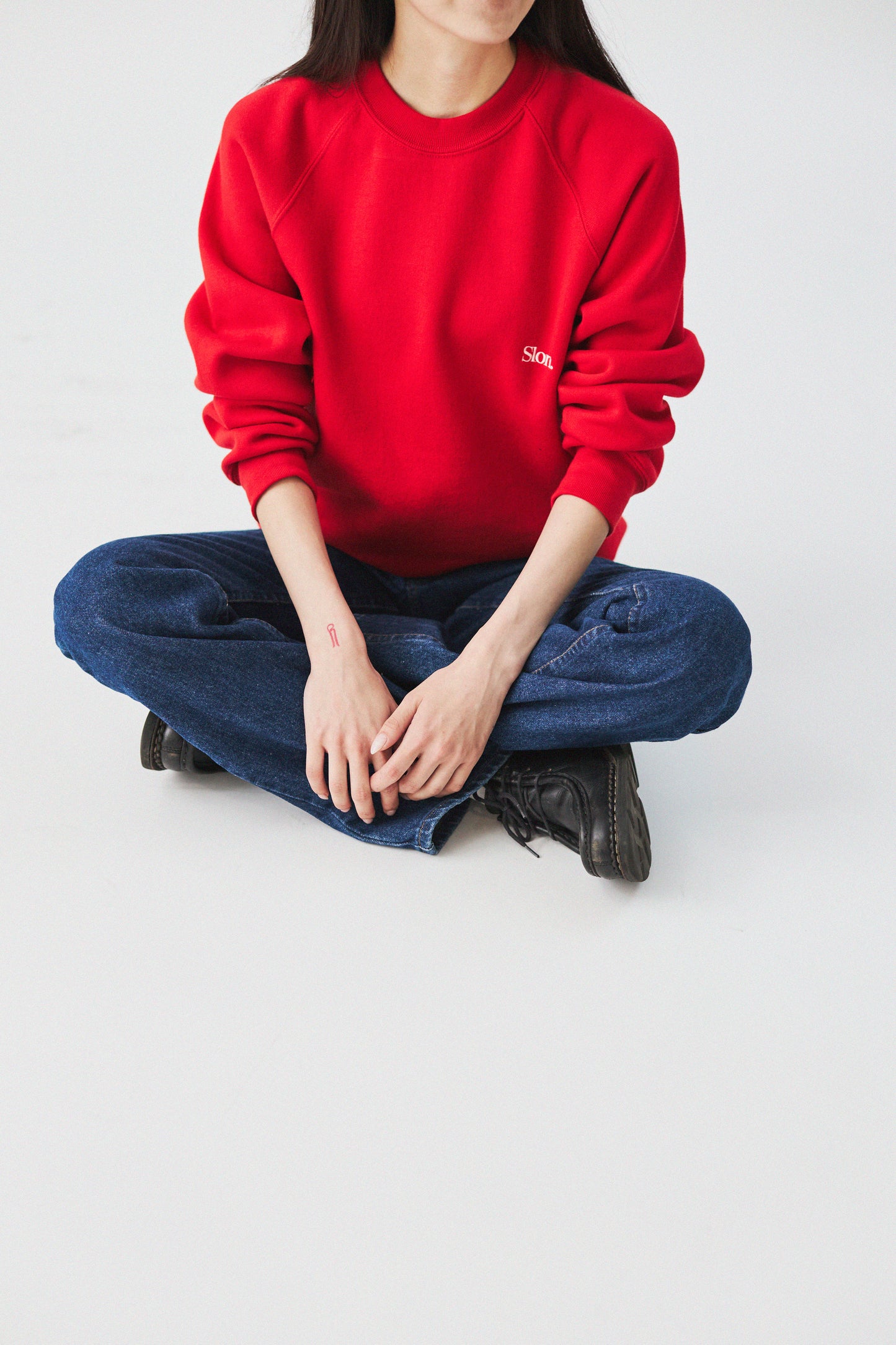 Slon Russell Raglan Crew - Red