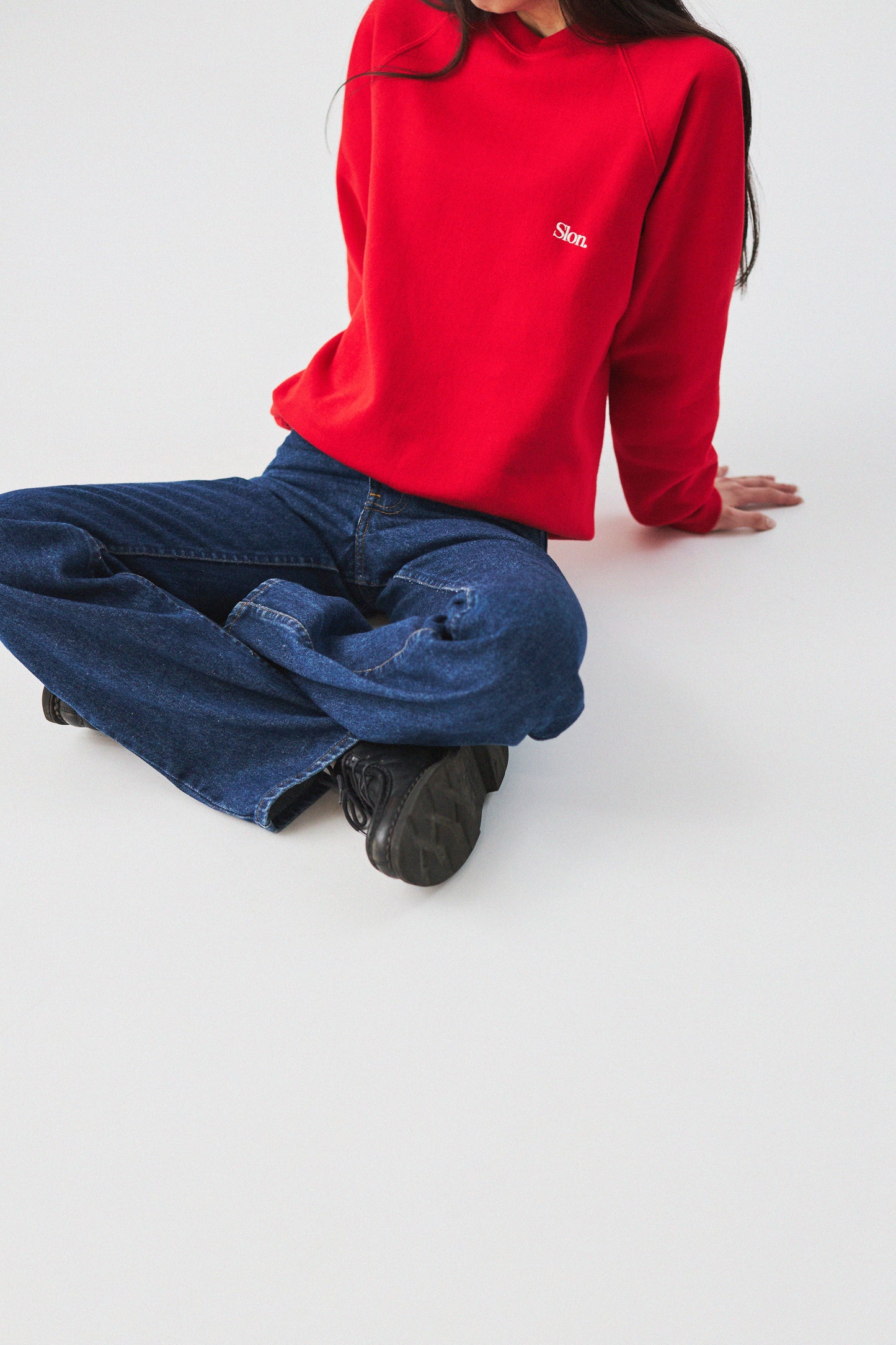 Slon Russell Raglan Crew - Red