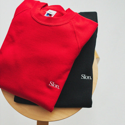 Slon Russell Raglan Crew - Black