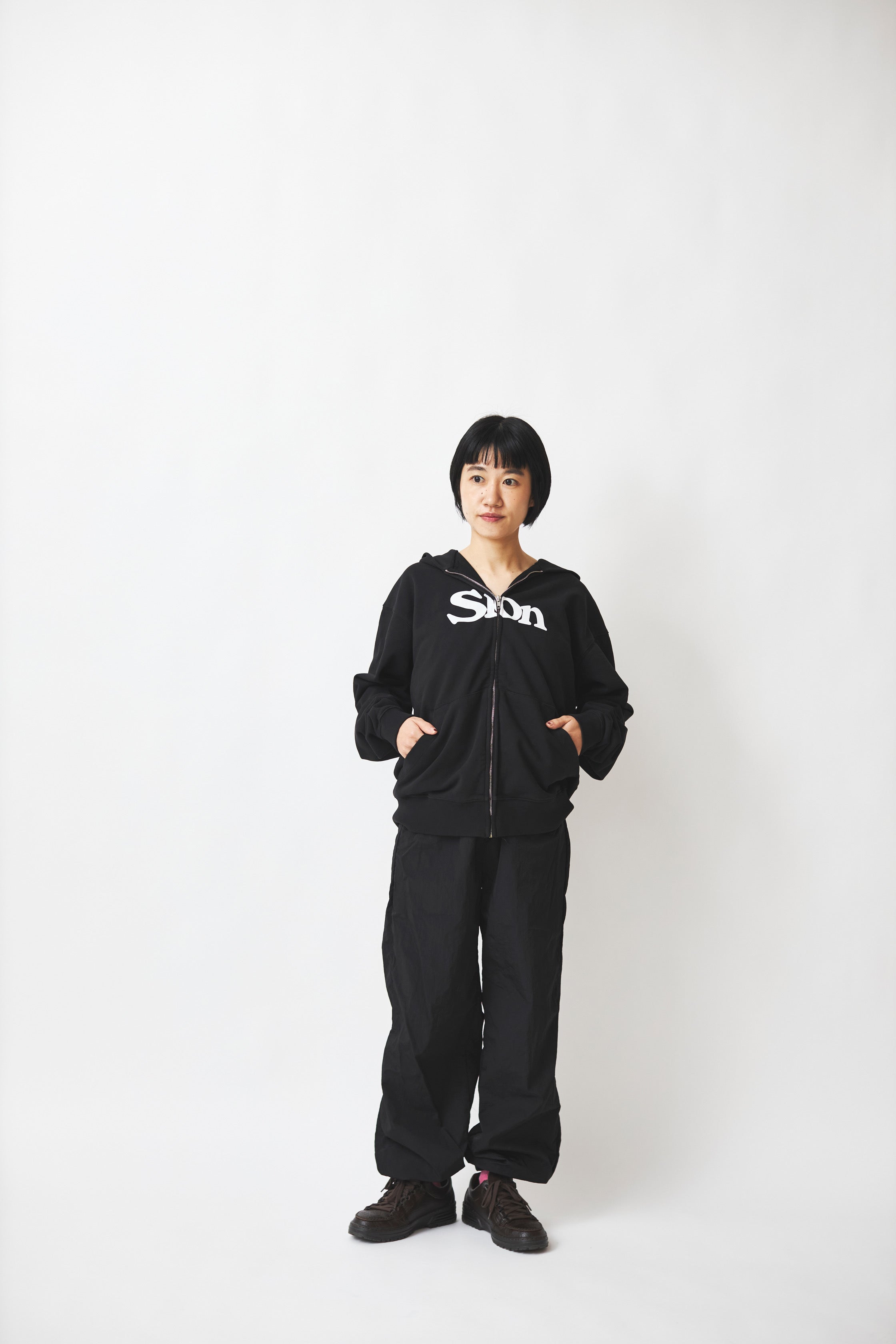トップス Slon Basic Full Zip Hoodie Slon Basic Full Zip Hoodie - White – SLON STORE