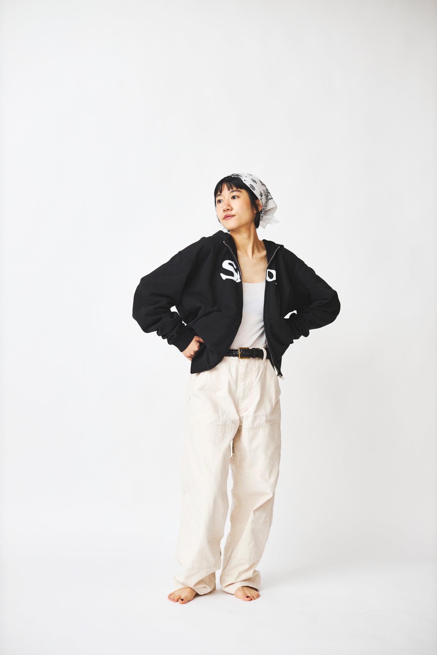 Slon Basic Full Zip Hoodie - Garment Dyed Black