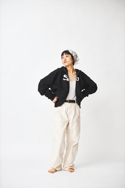 Slon Basic Full Zip Hoodie - Garment Dyed Black