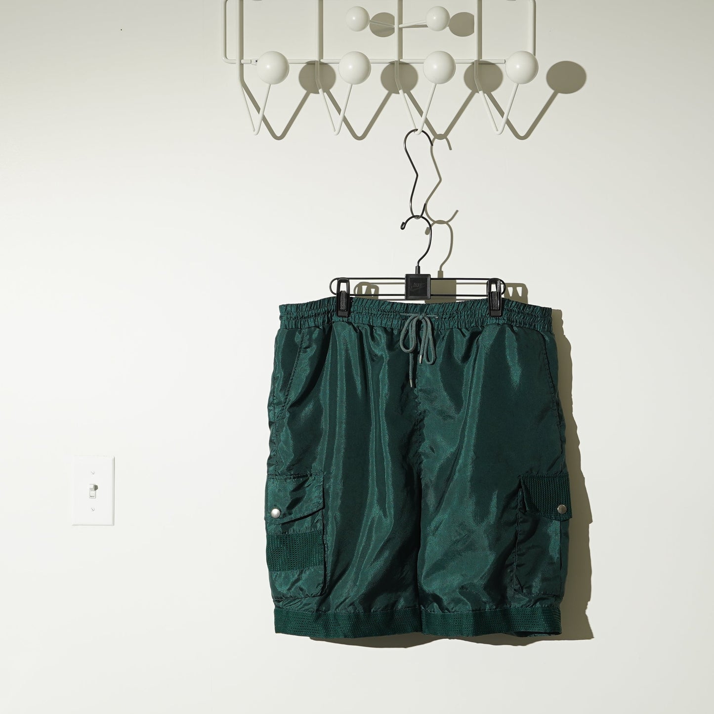 Plain Nylon Cargo Shorts