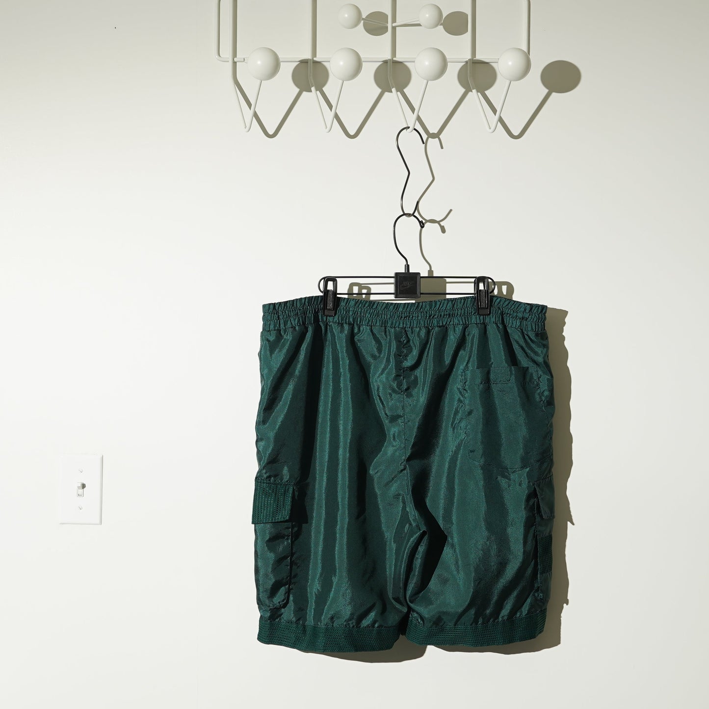 Plain Nylon Cargo Shorts