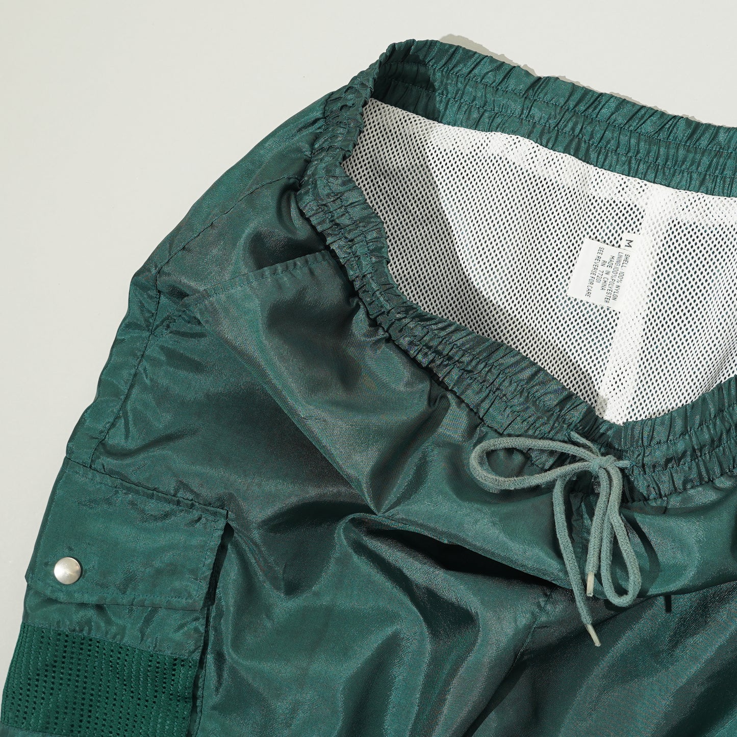 Plain Nylon Cargo Shorts