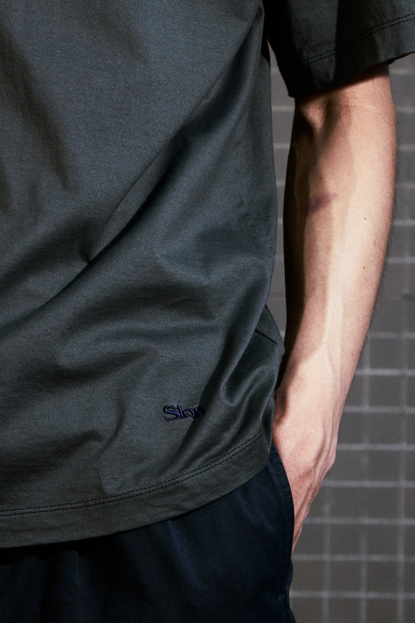 Slon Basic & Comfort S/S Tee - Grey Moss