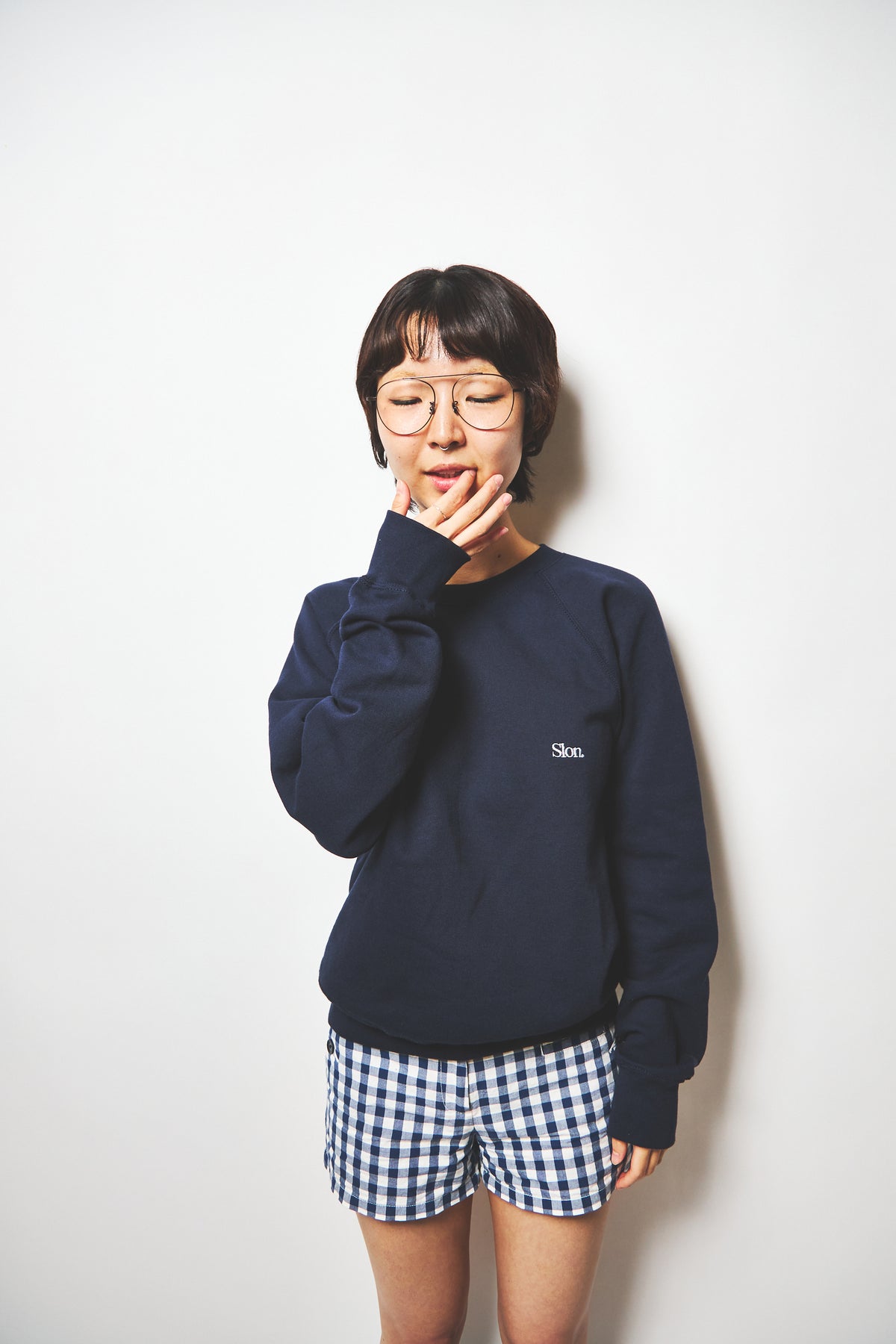 Slon FRUIT Raglan Sweat - Deep Navy