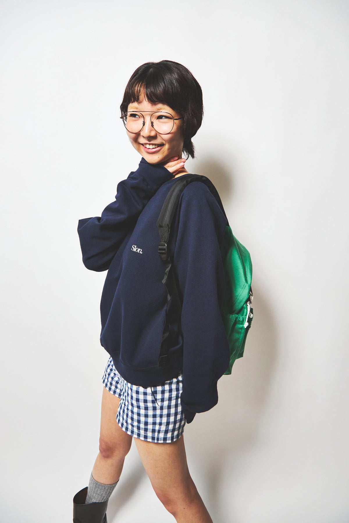Slon FRUIT Raglan Sweat - Deep Navy