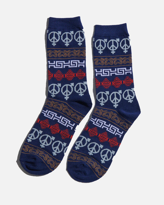 Sexhippies Local Letters Socks "Navy"