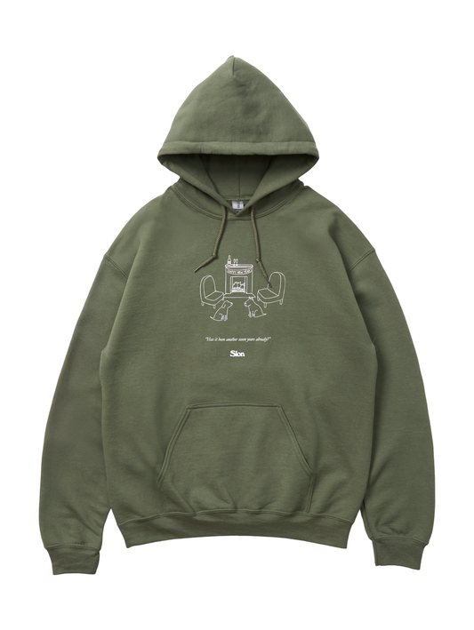 Slon New Year Pullover Hoodie - Military Green