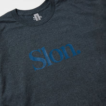 Load image into Gallery viewer, SLON Tech Logo L/S Tee &quot;NY Rain (Dark Heather/Blue)&quot;
