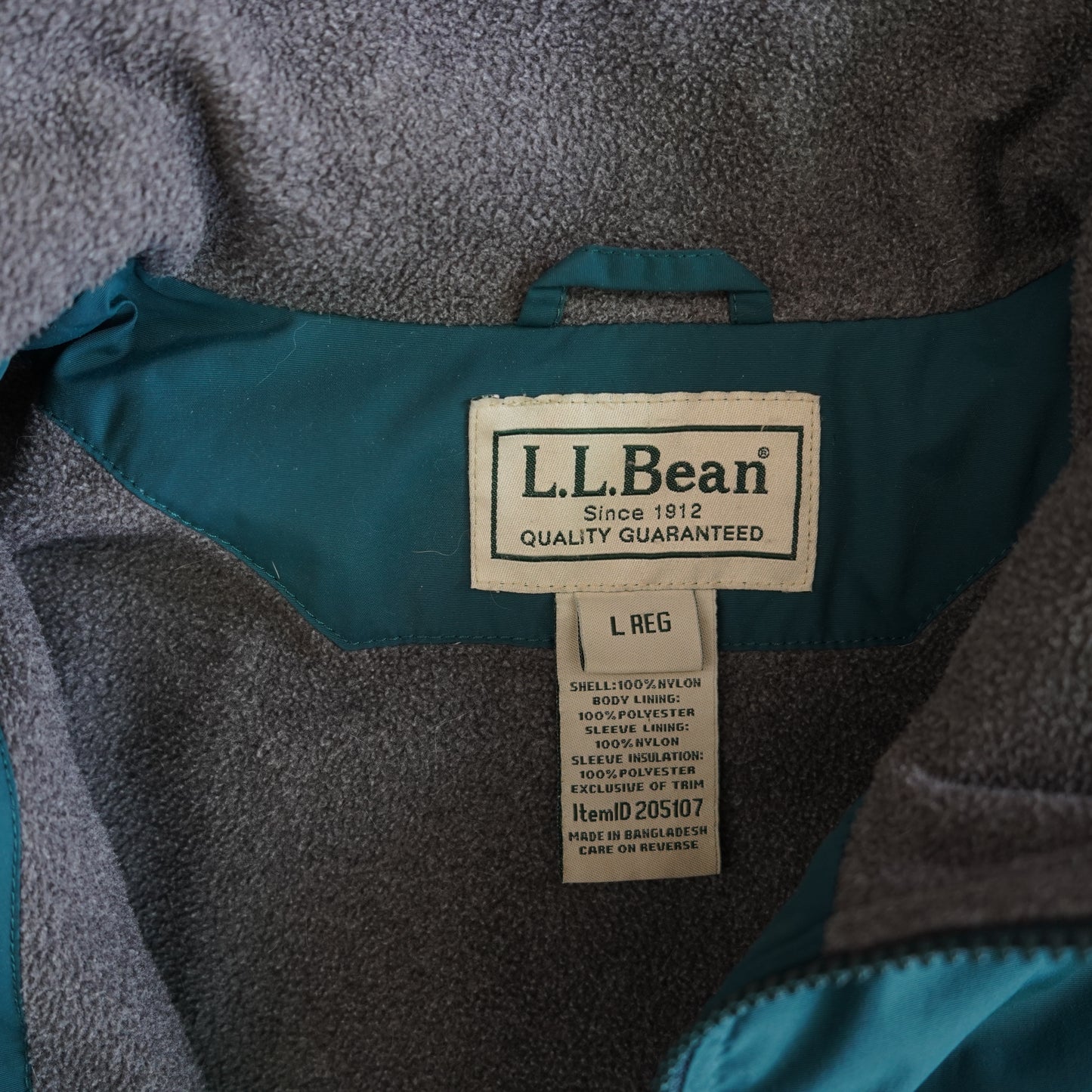 L.L.Bean Fleece Lined Nylon Jacket