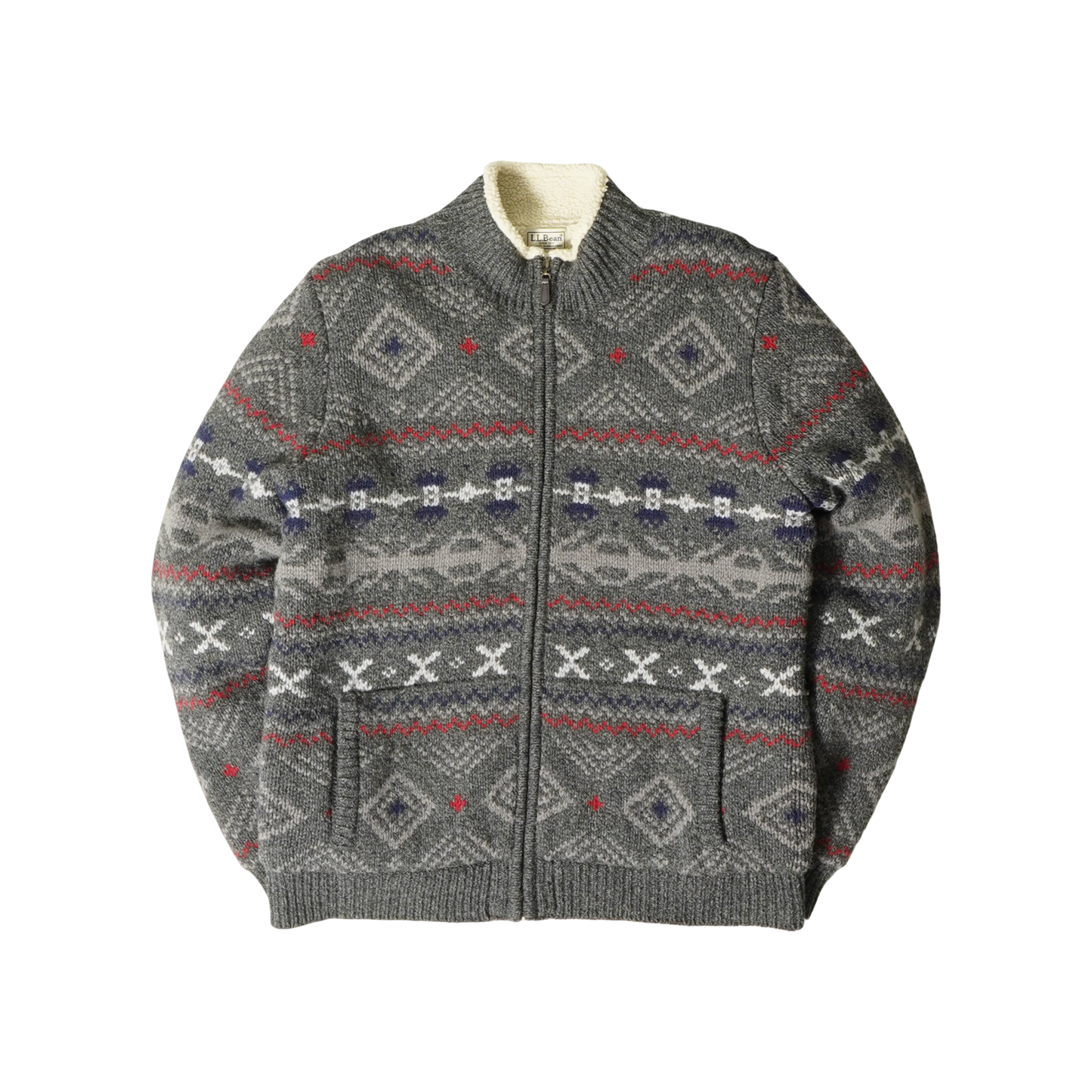 L.L.Bean Lamb Wool Zip Cardigan