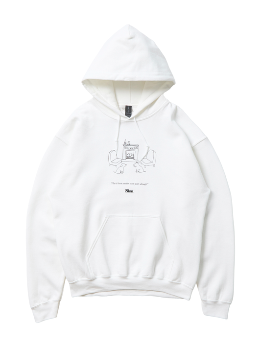 Slon New Year Pullover Hoodie - White