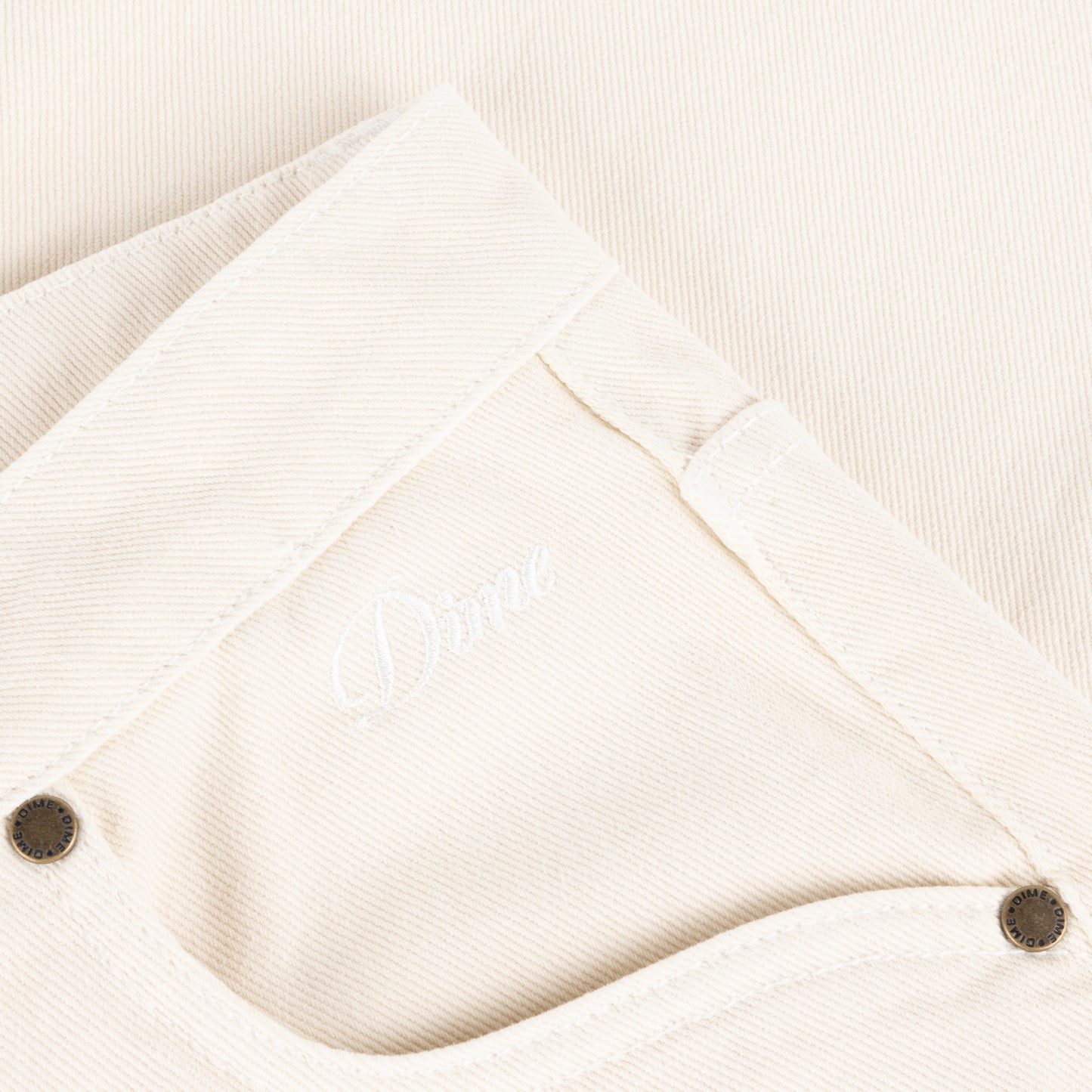 Dime Relaxed Denim Pants - Warm white