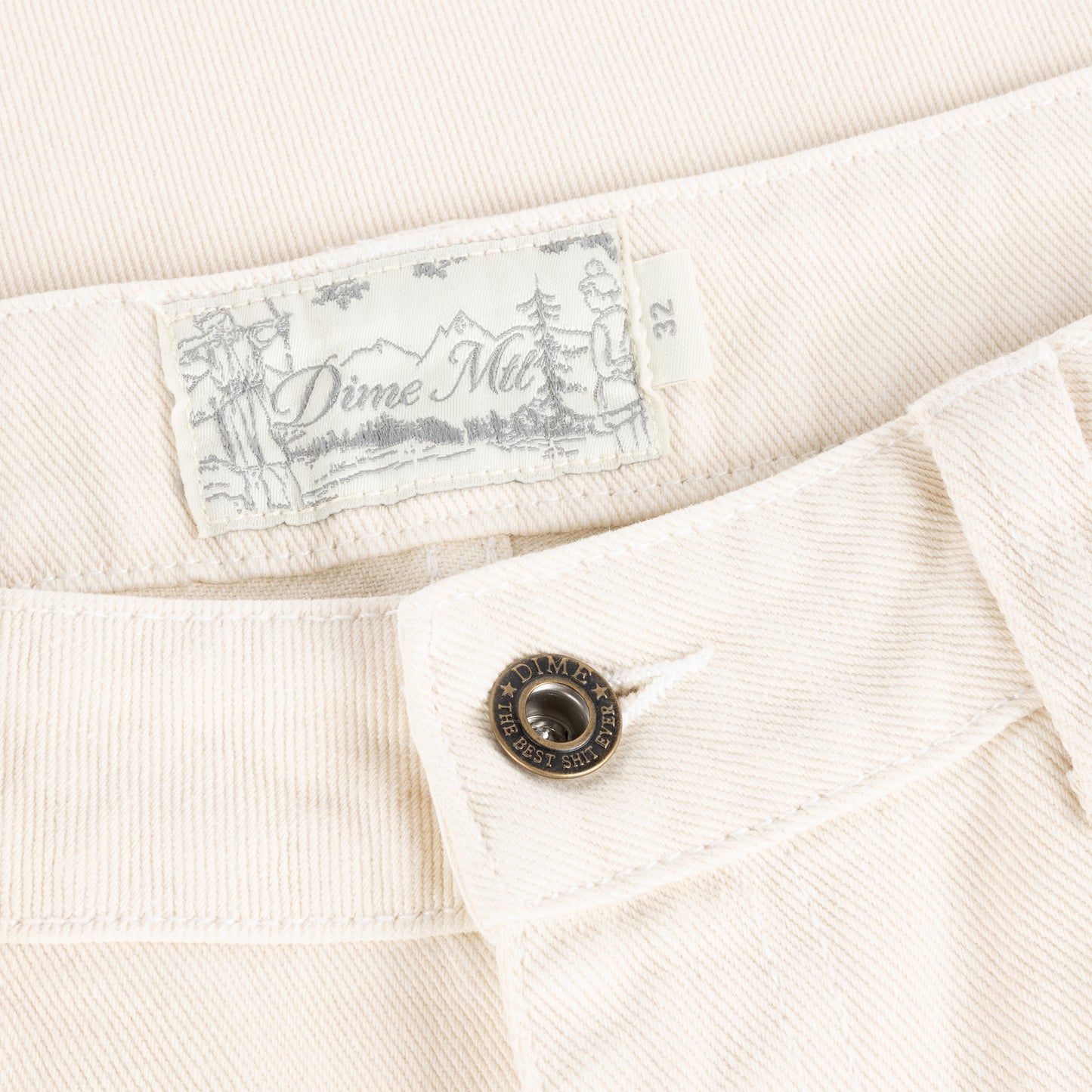Dime Relaxed Denim Pants - Warm white