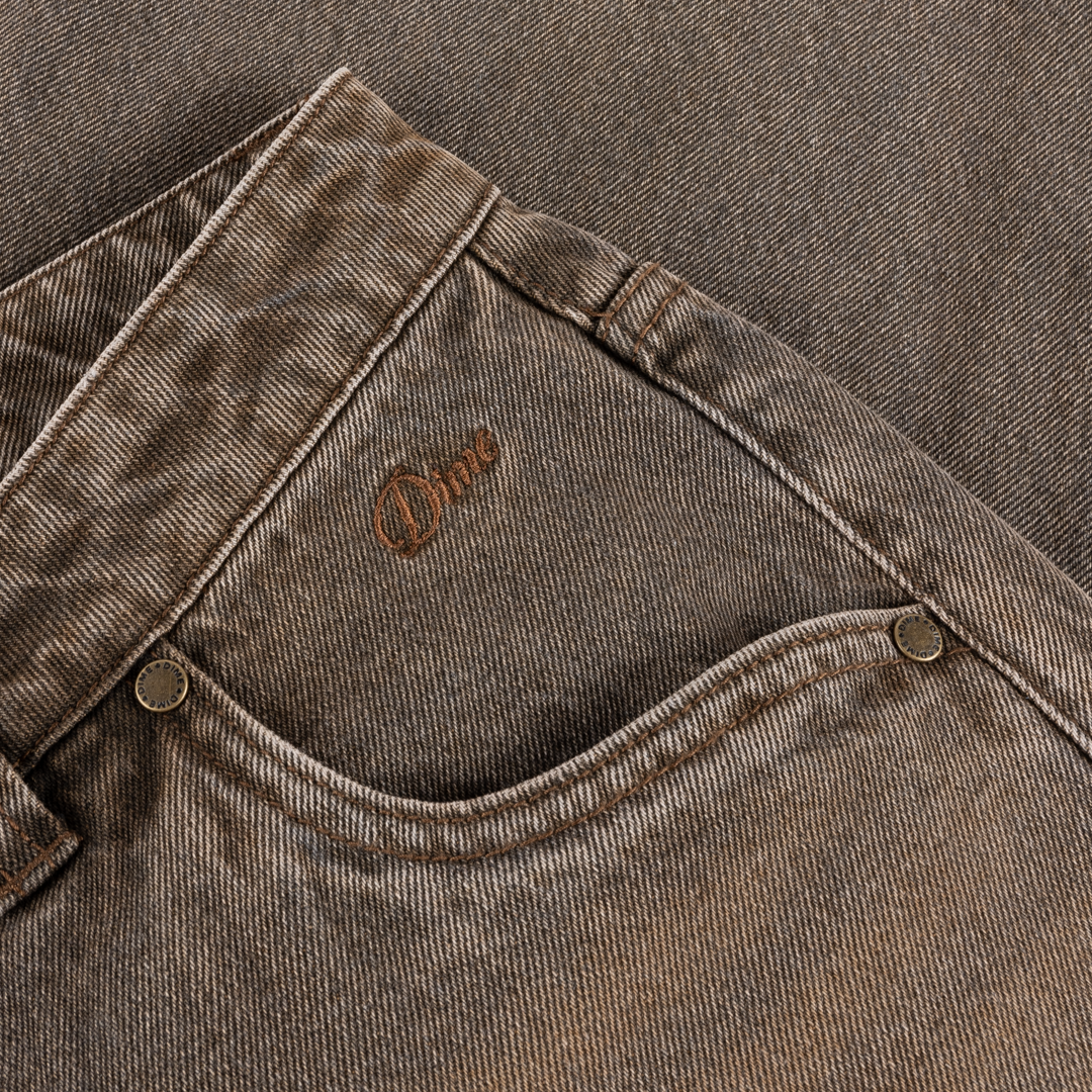 Dime Relaxed Denim Pants - Sandblasted Brown