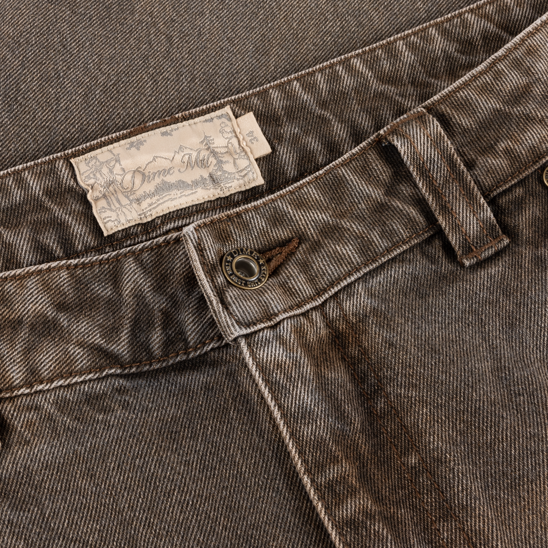 Dime Relaxed Denim Pants - Sandblasted Brown