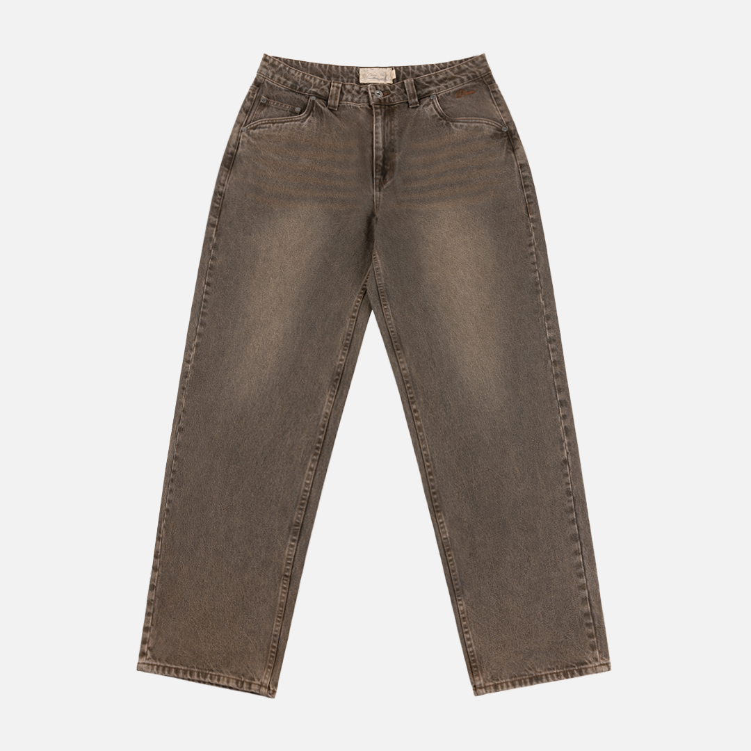 Dime Relaxed Denim Pants - Sandblasted Brown