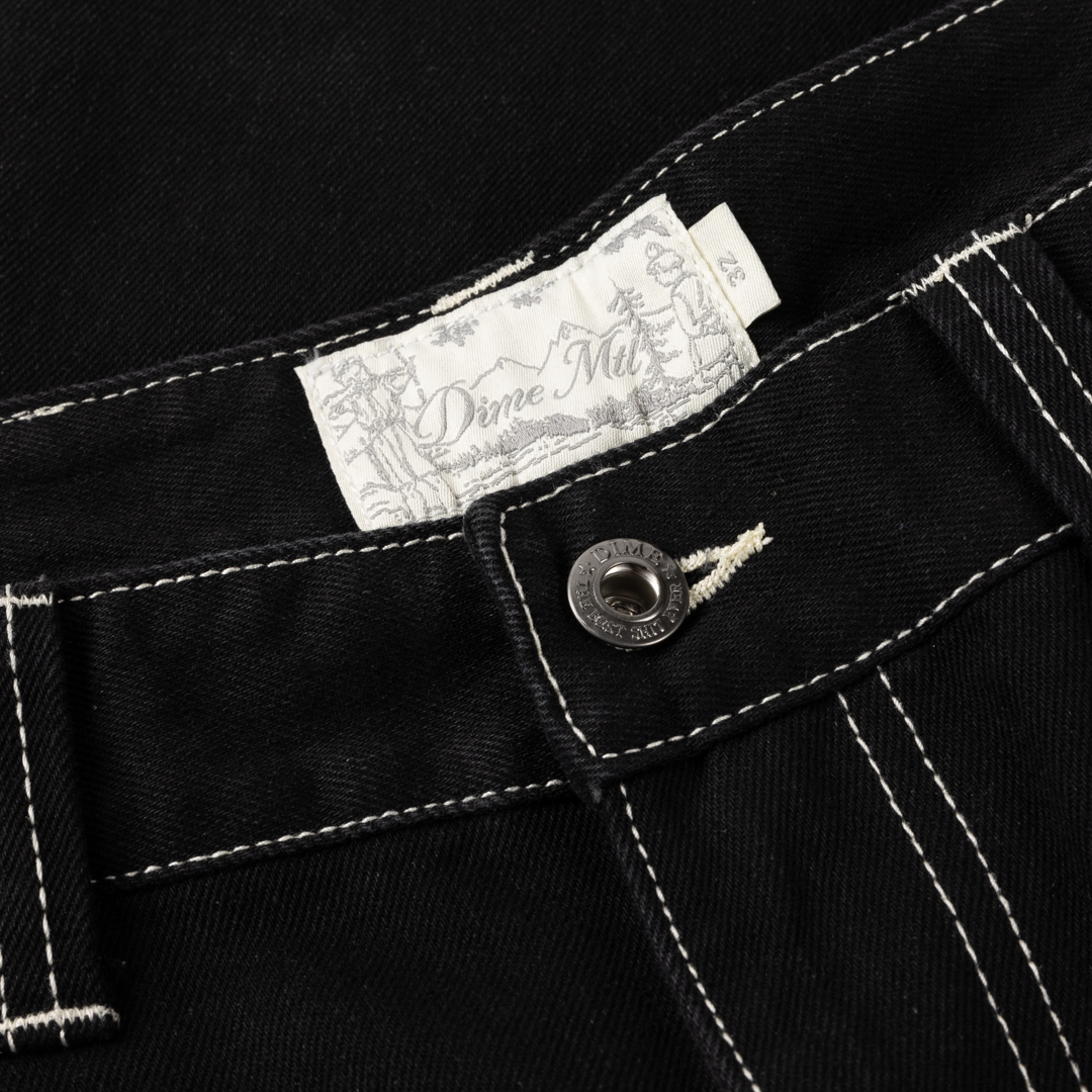 Dime Straight Denim Pants - Black