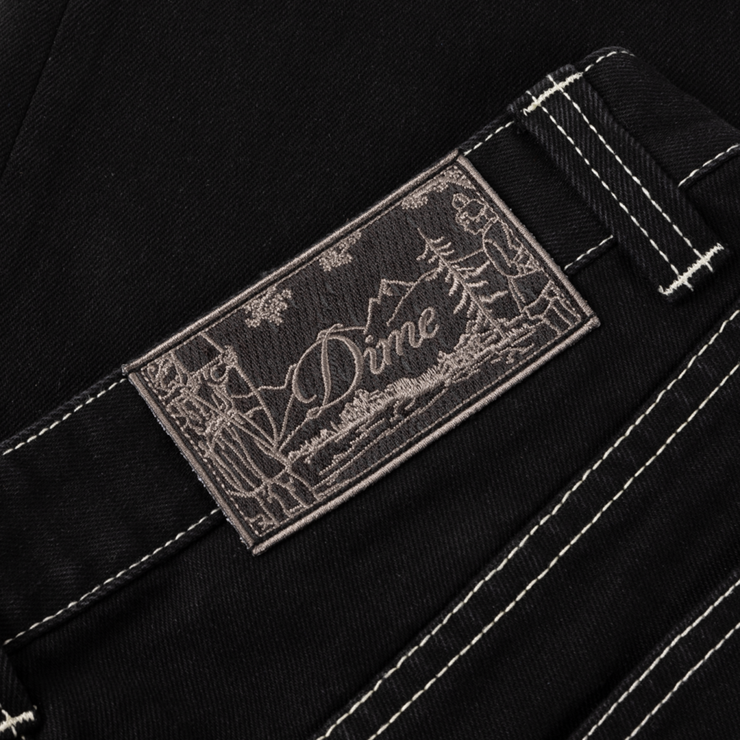 Dime Straight Denim Pants - Black