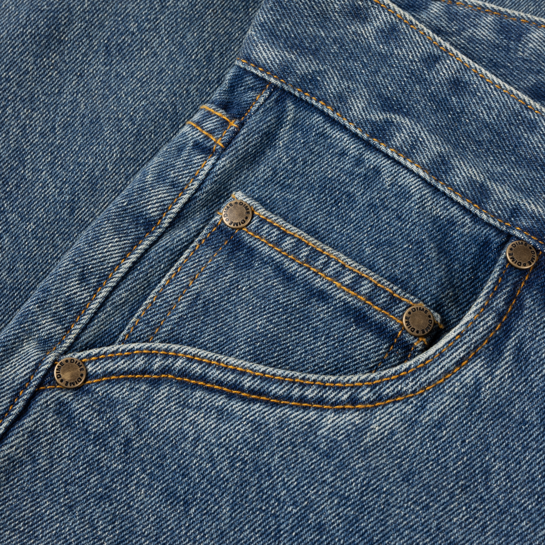 Dime Straight Denim Pants - Stone Washed