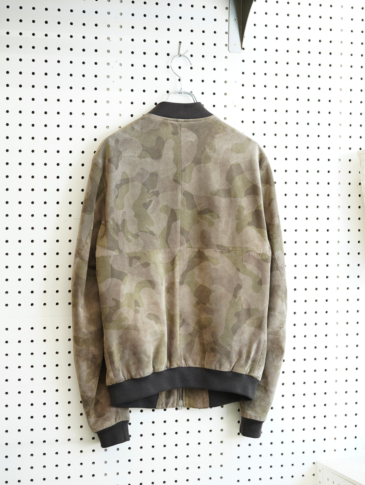 BARNEYS NEW YORK Camo Suede Jacket