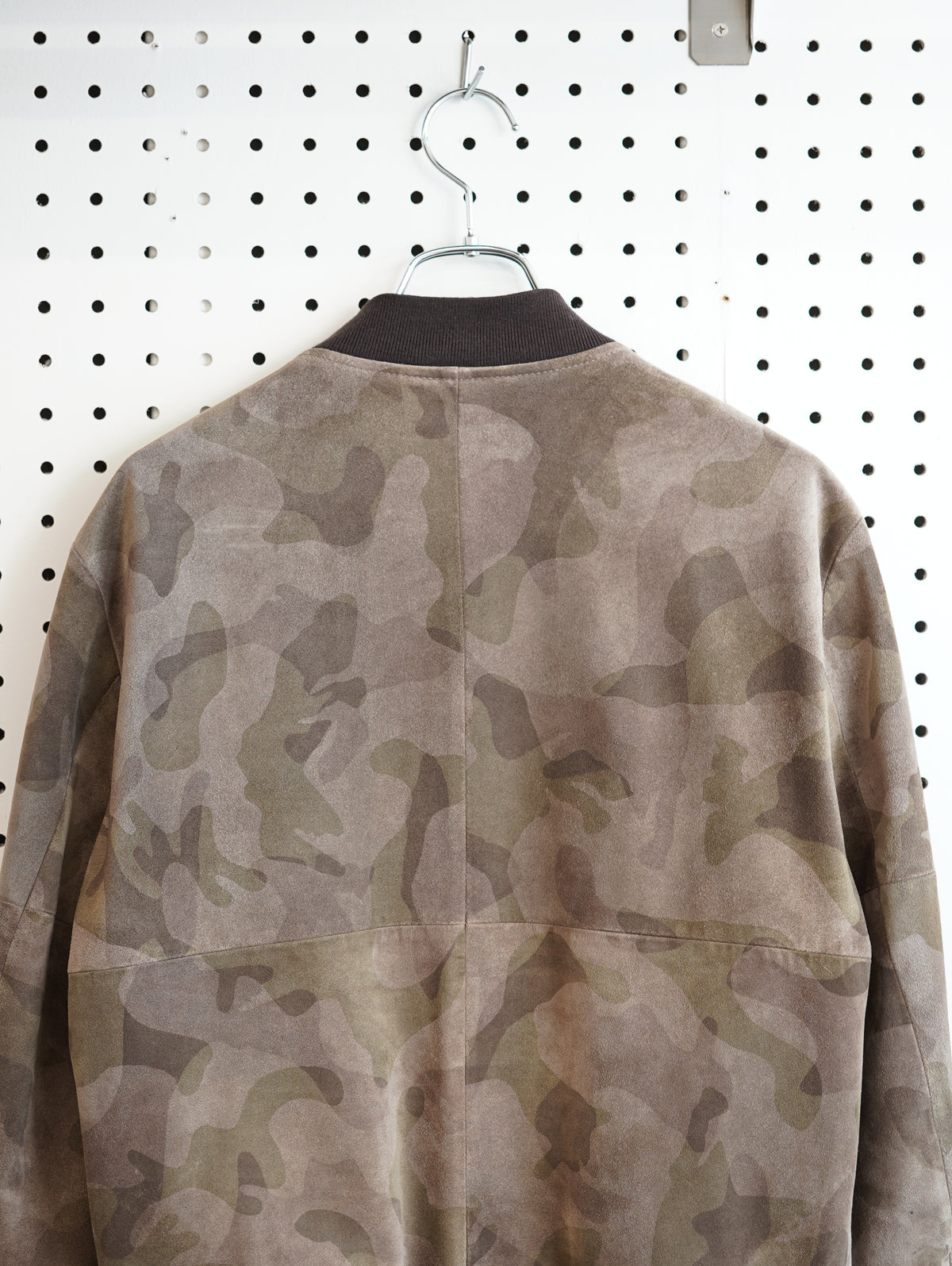 BARNEYS NEW YORK Camo Suede Jacket