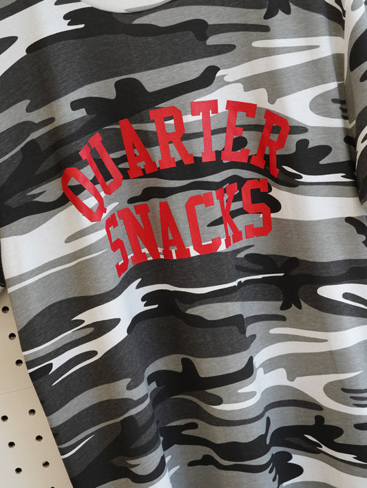 Quarter Snacks Camo Arch Tee - B&W Camo