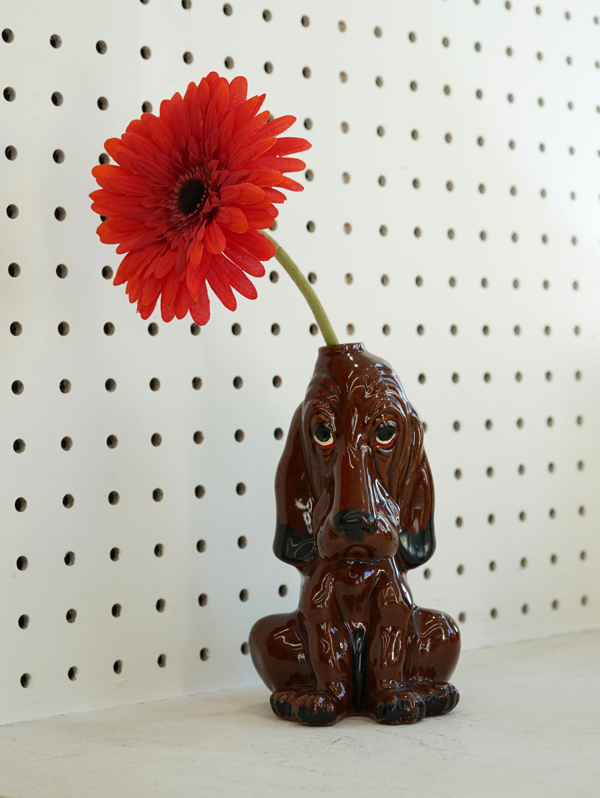 Basset Hound Ceramic Vase