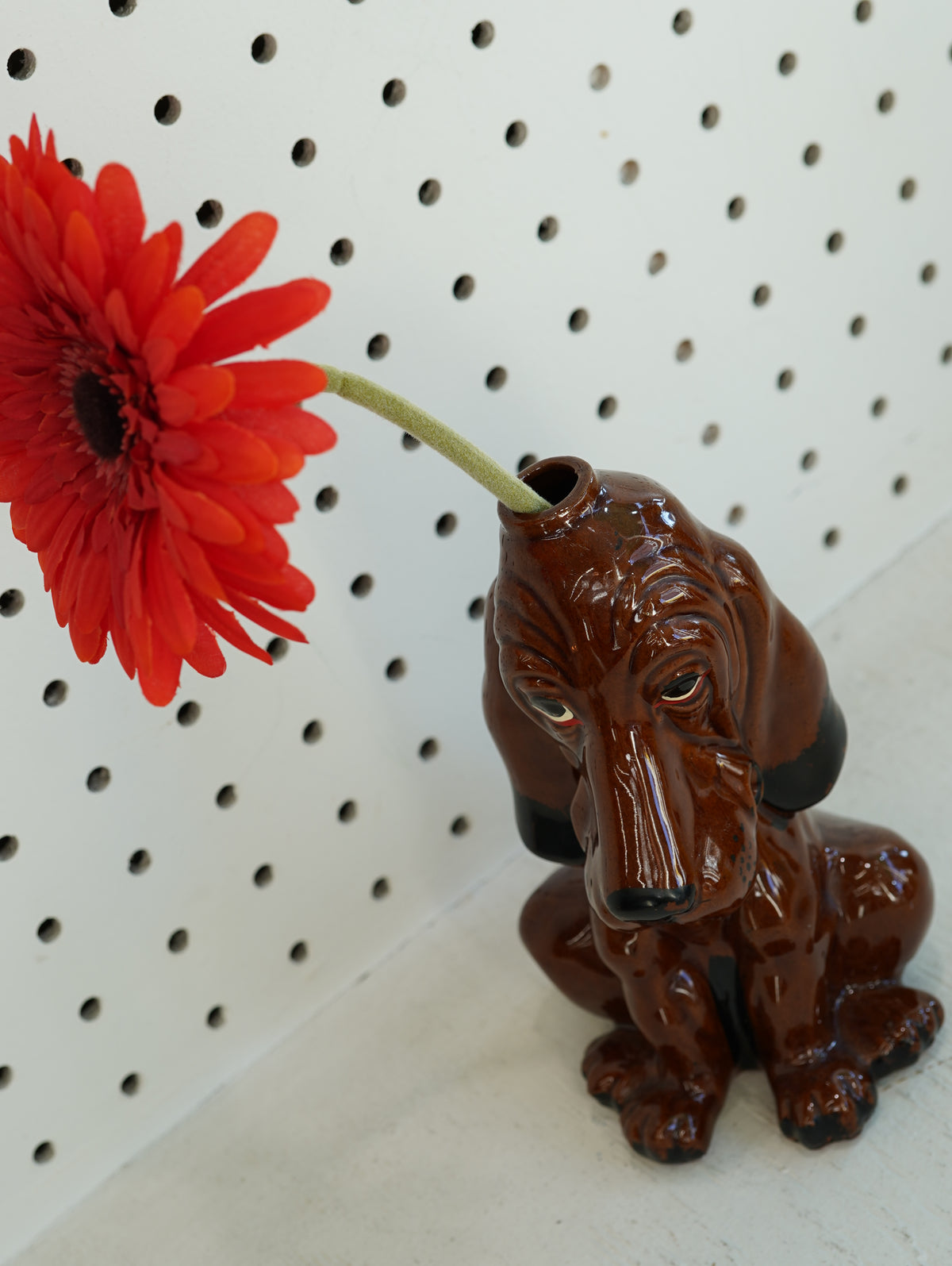 Basset Hound Ceramic Vase
