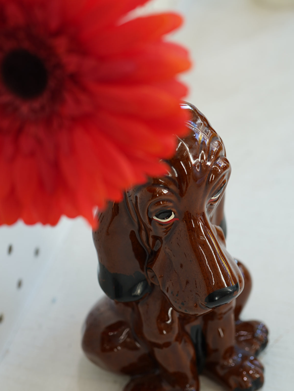 Basset Hound Ceramic Vase