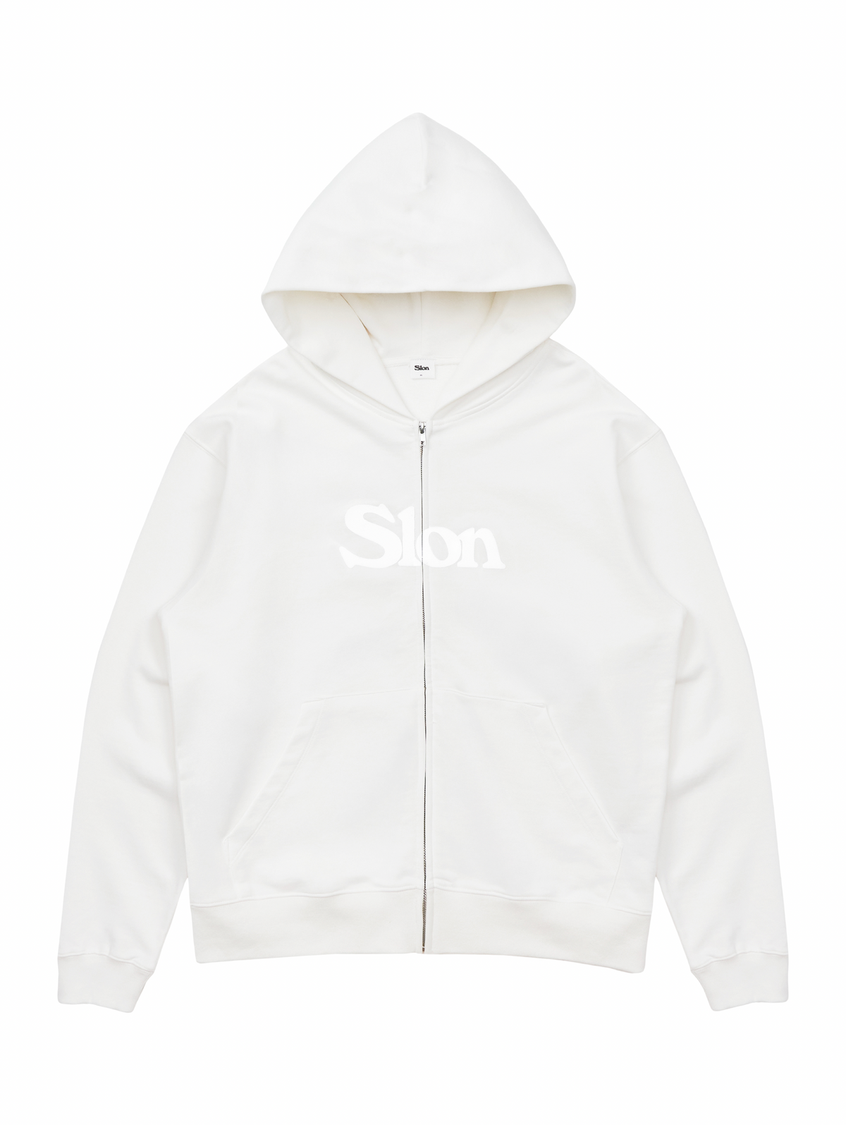 Slon Basic Full Zip Hoodie - White