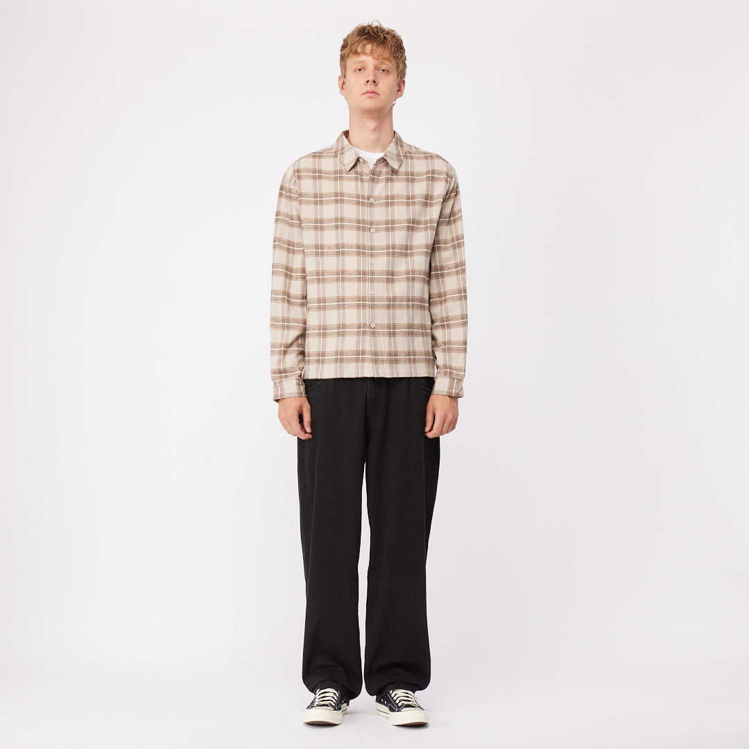 Dime Plaid Flannel Shirt - Beige