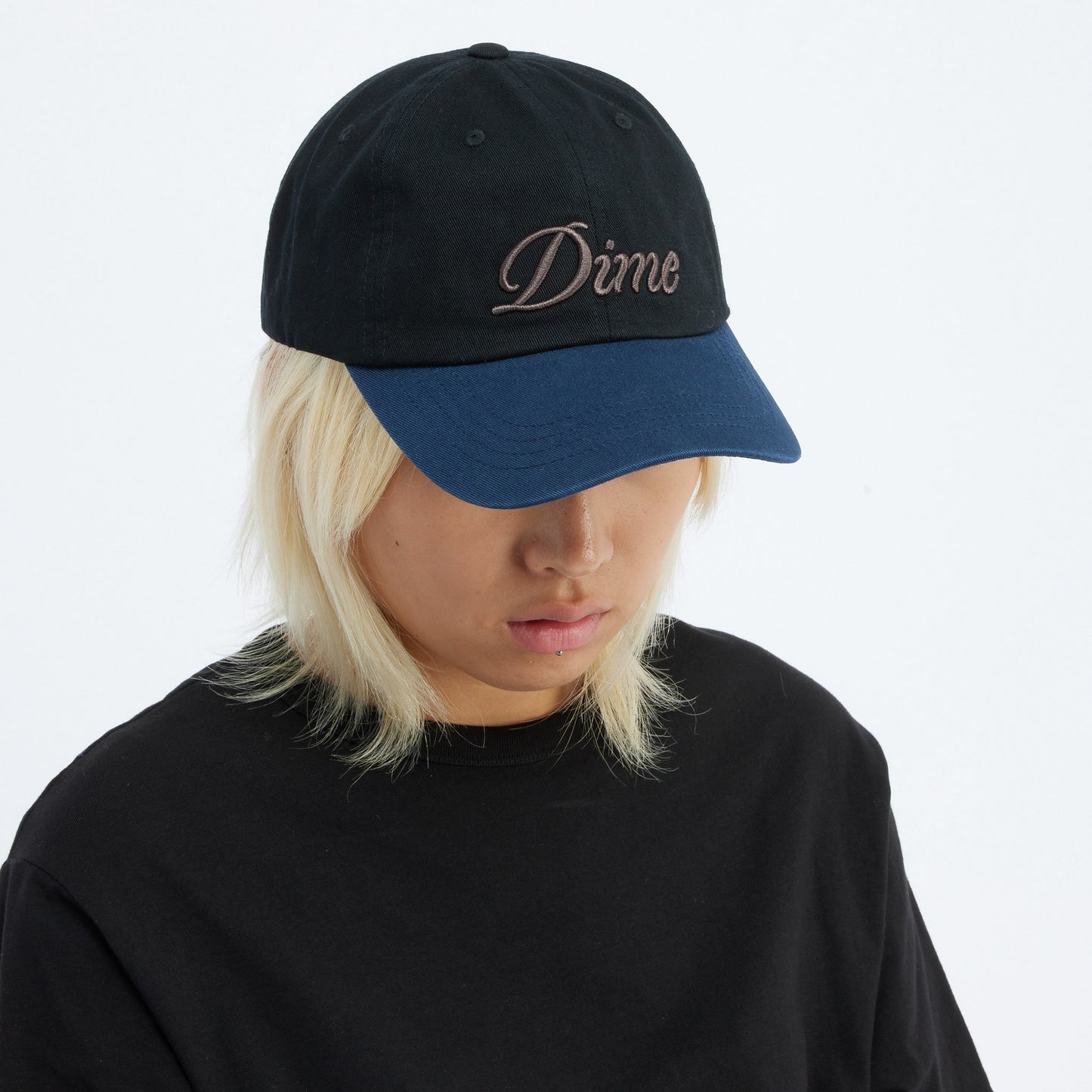 Dime Cursive Low Pro Cap - Black x Midnight