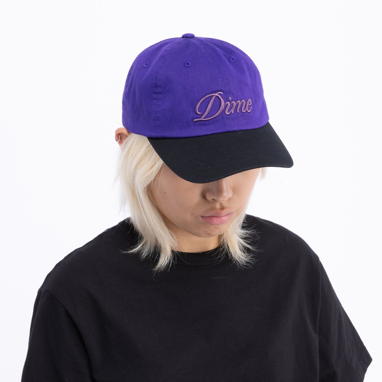 Dime Cursive Low Pro Cap - Purple x Black