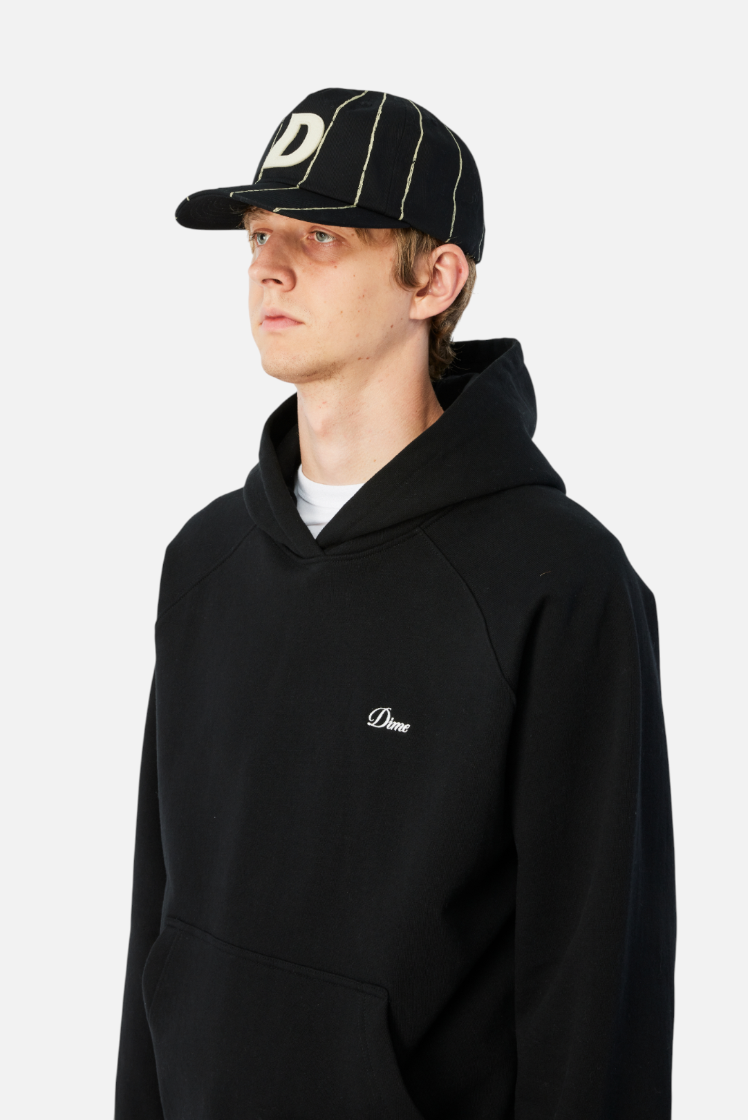 Dime Pinstriped Worker Cap - Black