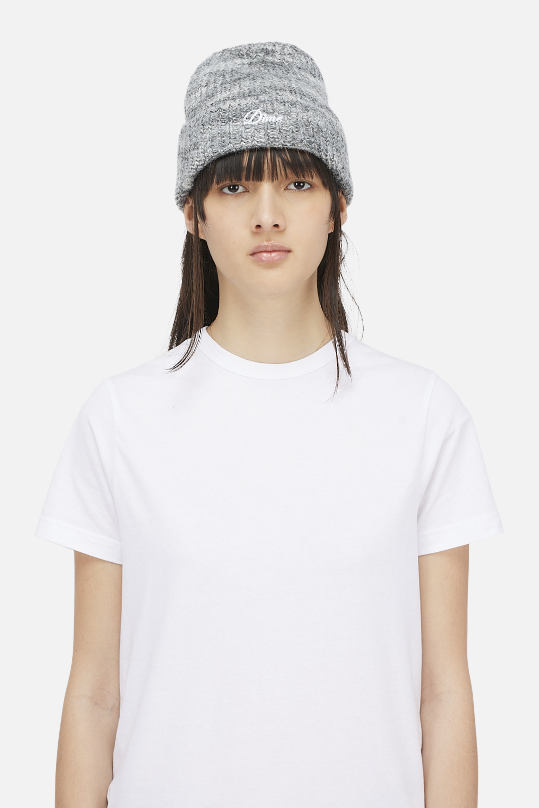 Dime Fuzzy Fold Beanie - Charcoal Multi