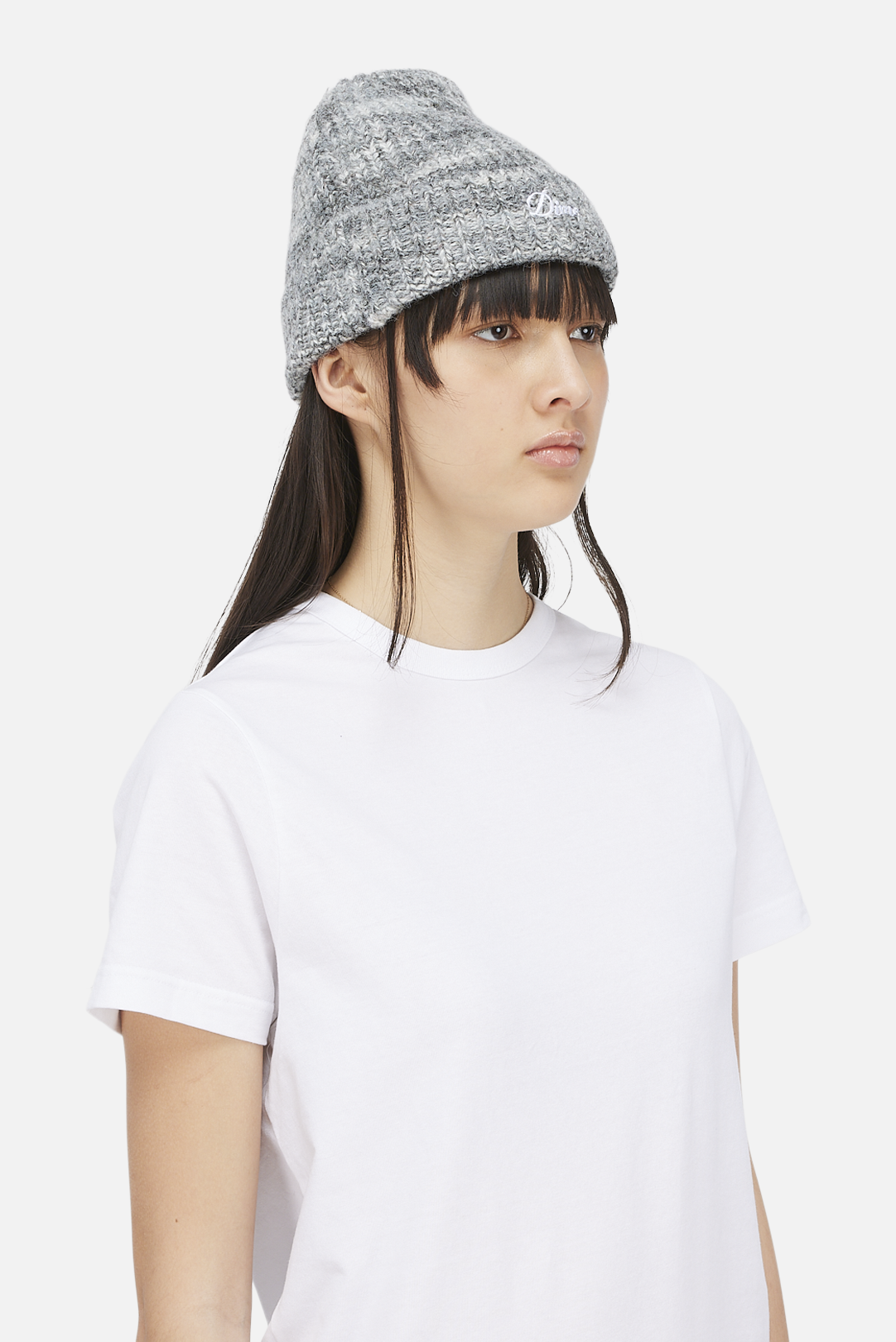 Dime Fuzzy Fold Beanie - Charcoal Multi
