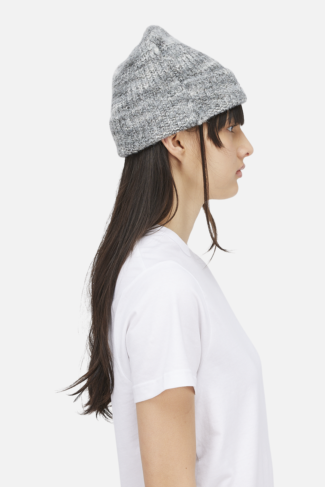Dime Fuzzy Fold Beanie - Charcoal Multi