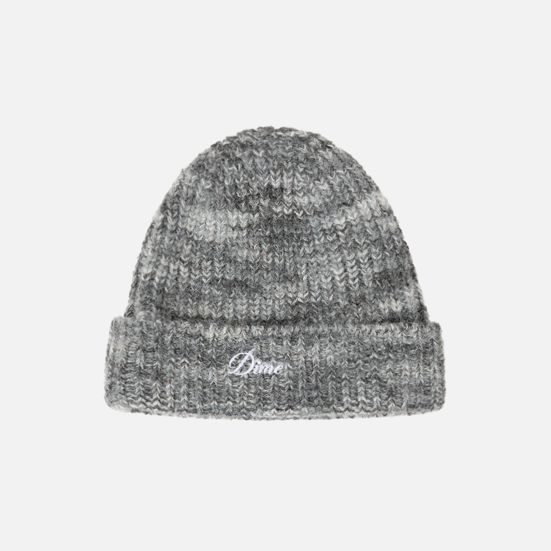 Dime Fuzzy Fold Beanie - Charcoal Multi