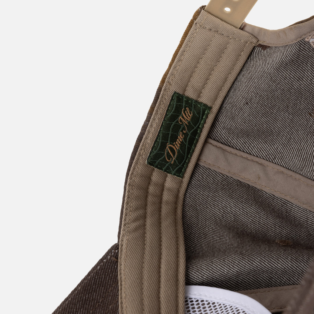Dime Cursive Denim Worker Cap - Brown Washed