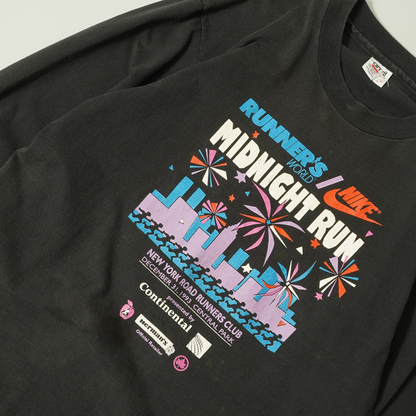 New York Road Runners Club MIDNIGHT RUN 1993 L/S Tee