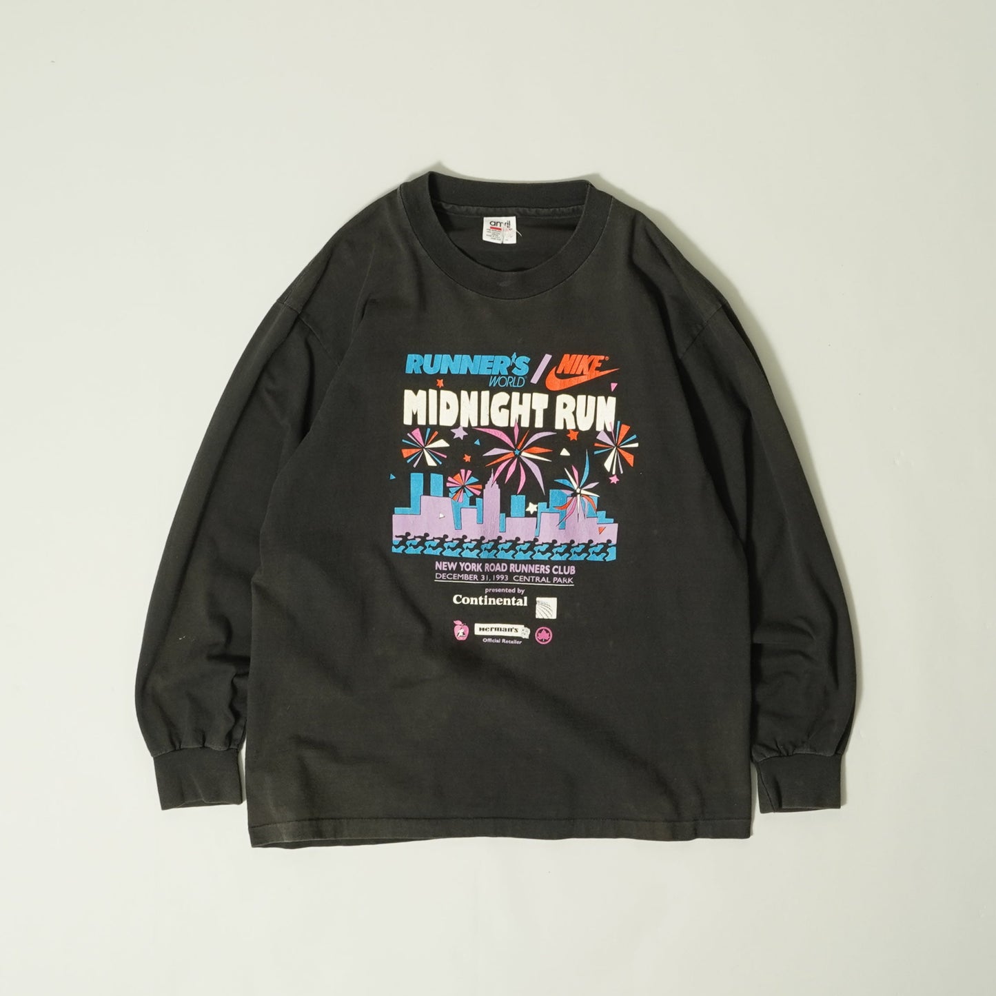 New York Road Runners Club MIDNIGHT RUN 1993 L/S Tee