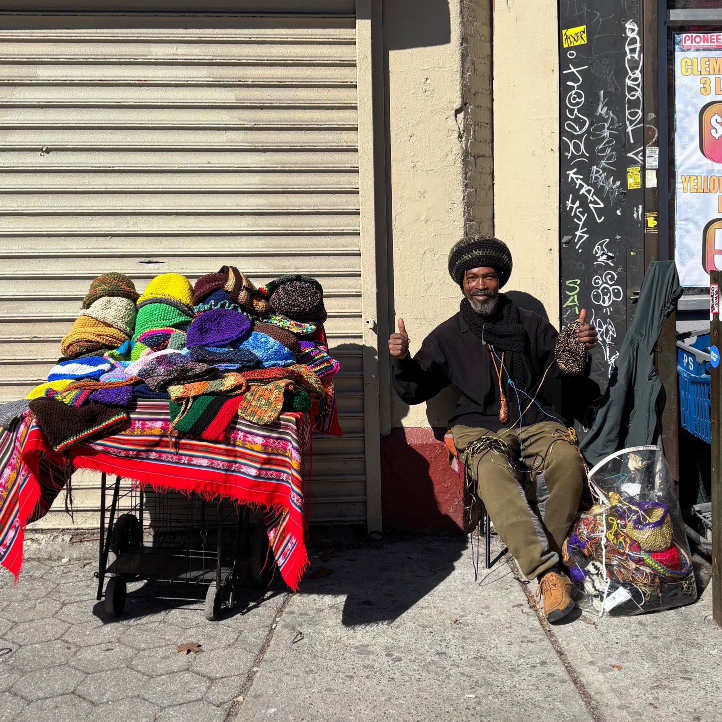 Handmade Knit Beanies from a Subway Station in Brooklyn