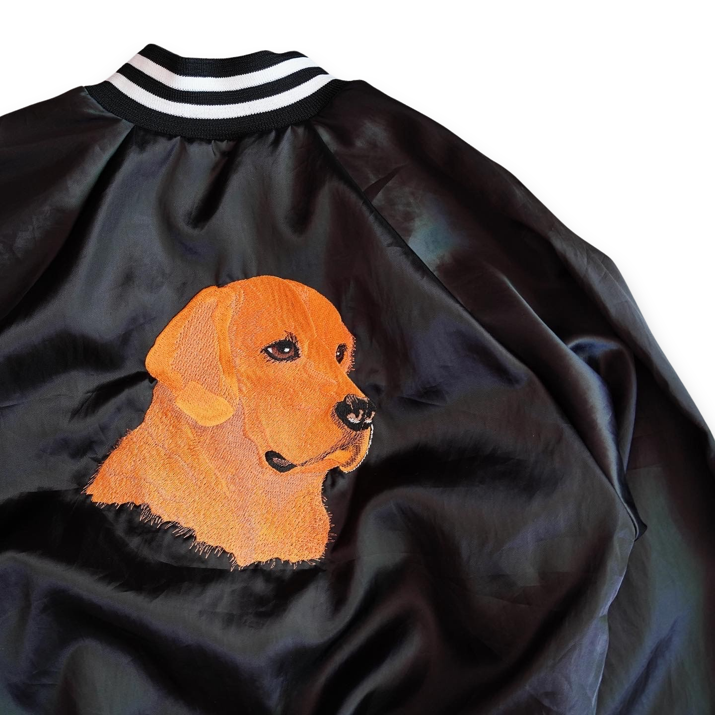 Dog Embroidery Satin Jacket