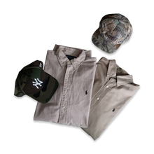 Load image into Gallery viewer, Polo by Ralph Lauren B.D. Shirts / New Era Yankees Woodland Camo SnapBack / Auto Glass Specialist SnapBack
