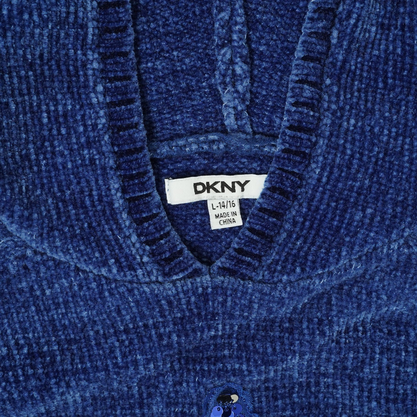 DKNY Sequin Velvet Knit Hoodie