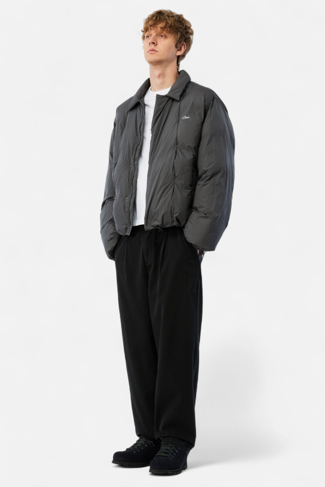 Dime Pleated Puffer - Charcoal